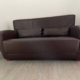 Canapé Cinna cuir chocolat 2 places