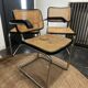 Lot of 1 armchair and 2 Cesca B32 chairs, Thonet edition, seats need reupholstering