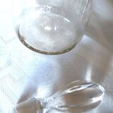 Crystal carafe engraved with small petals