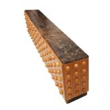 Handmade Carved Oak Sideboard With Emperor Marble Top, Italy