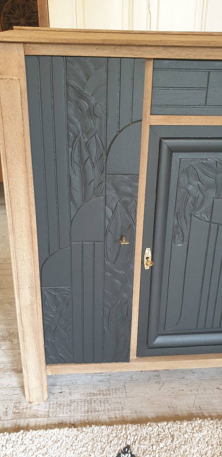 Art deco sideboard in solid oak