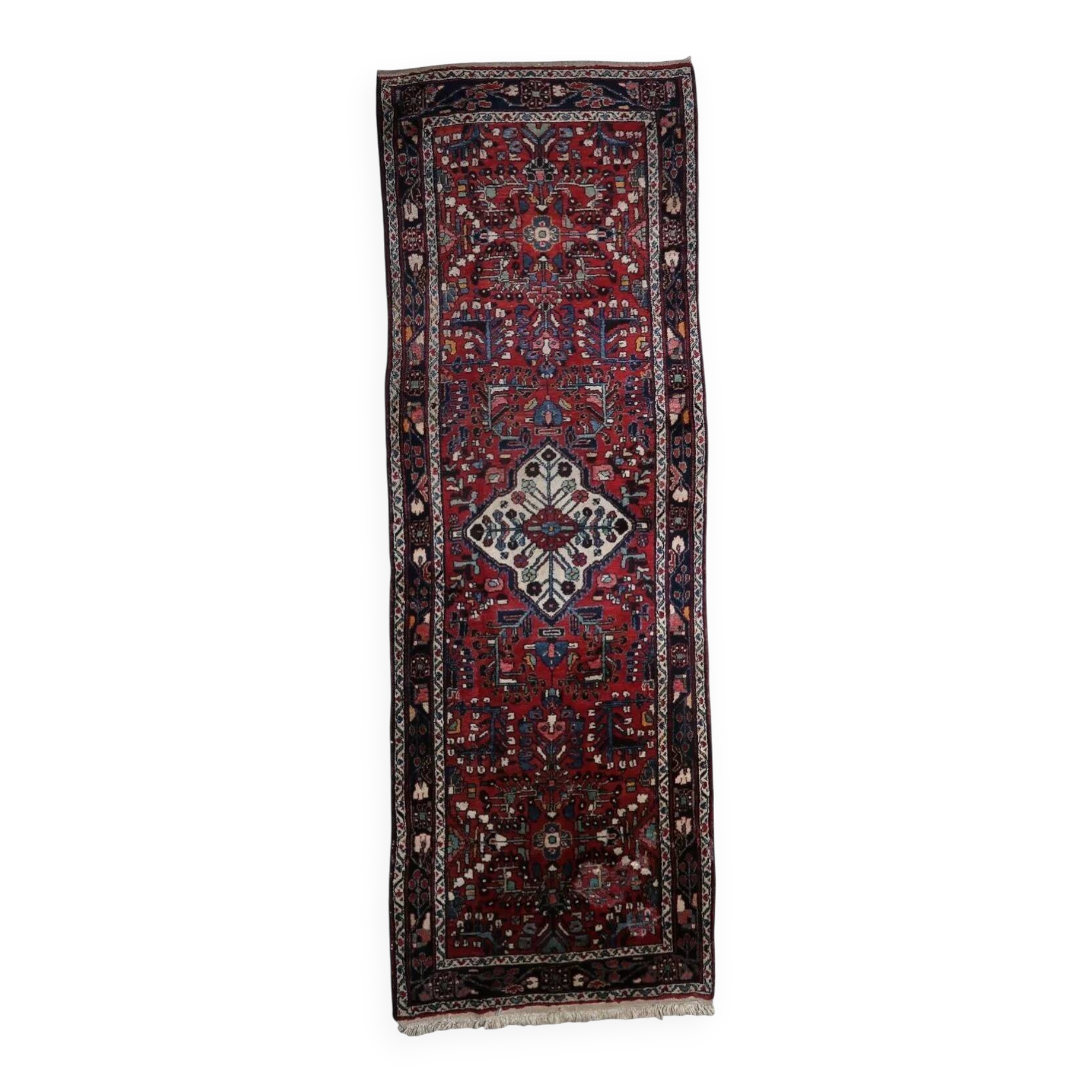 Couloir persan antique Hamadan fait main 3,5' x 9,9' années 1920 - 1C1211