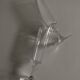 Pair of crystal champagne flutes with a button foot, 1960.