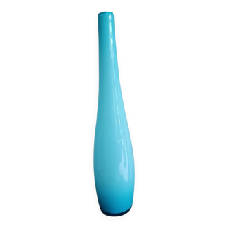 Vase, blue opaline soliflore