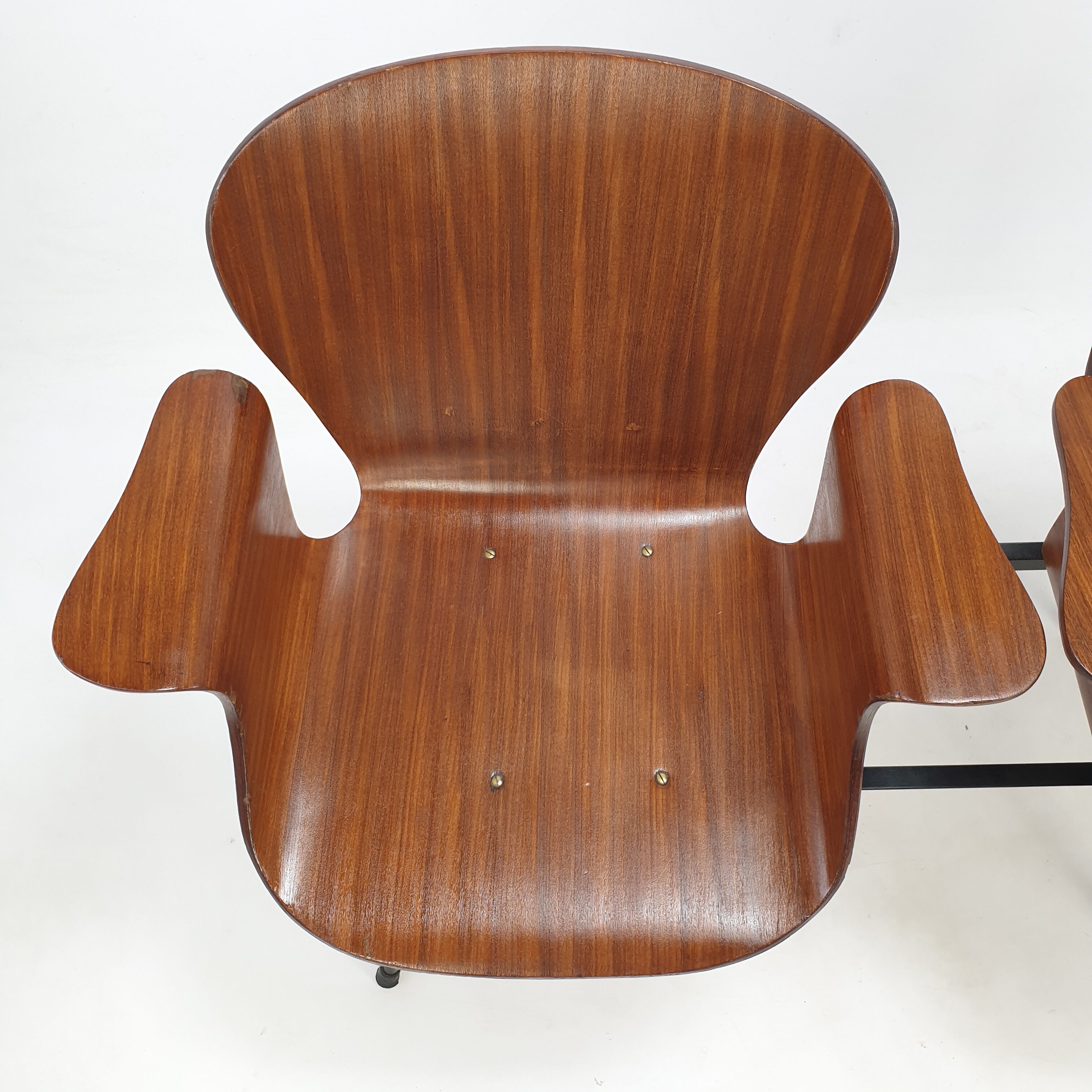 Mid Century Italian 3-seat Bench by Carlo Ratti, 50's