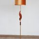 Teak and brass vintage Scandinavian floor lamp 1960 | Bakelite