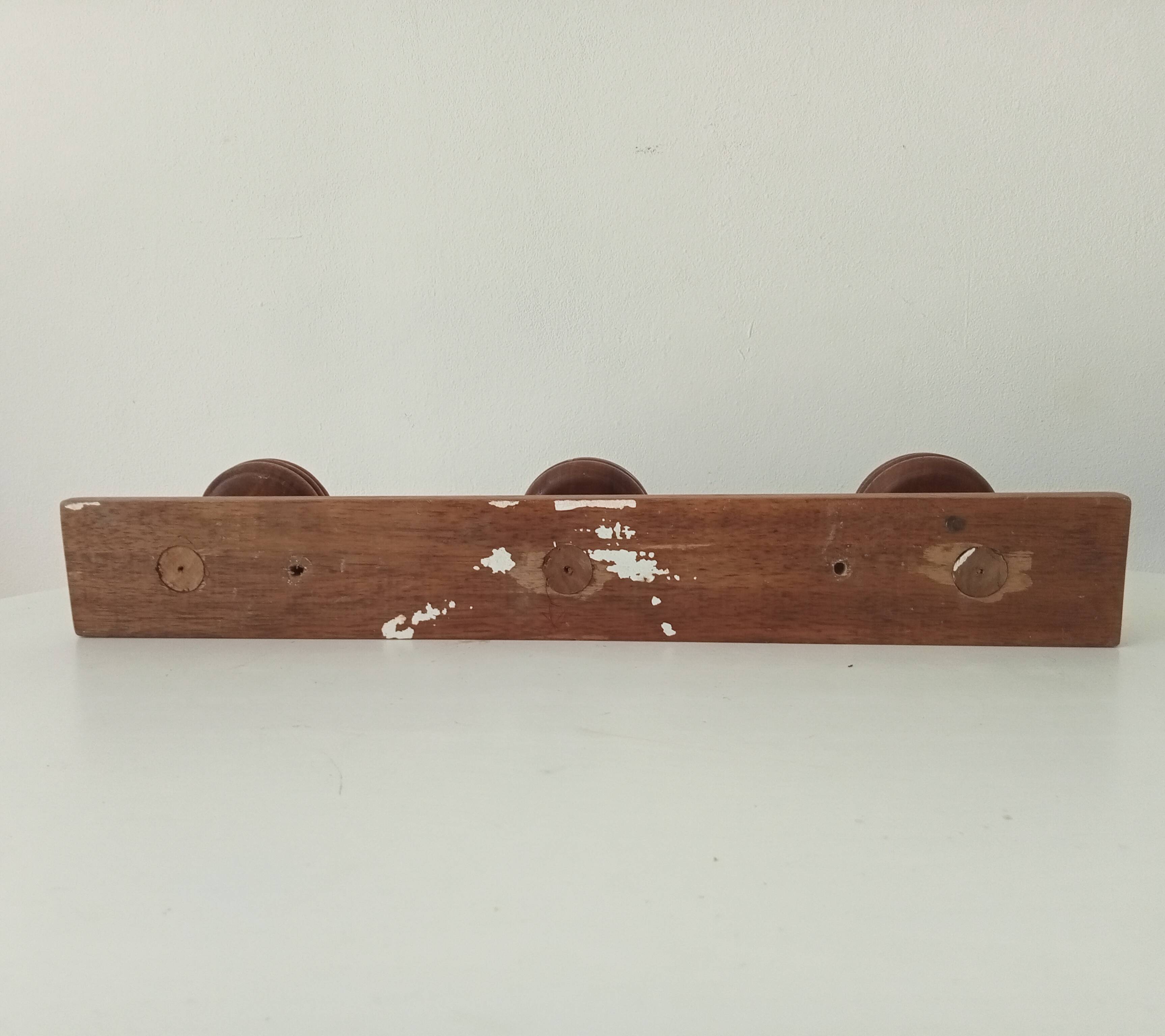 Rustic vintage wall coat rack