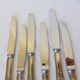 6 dessert knives in silver metal punched 2106271