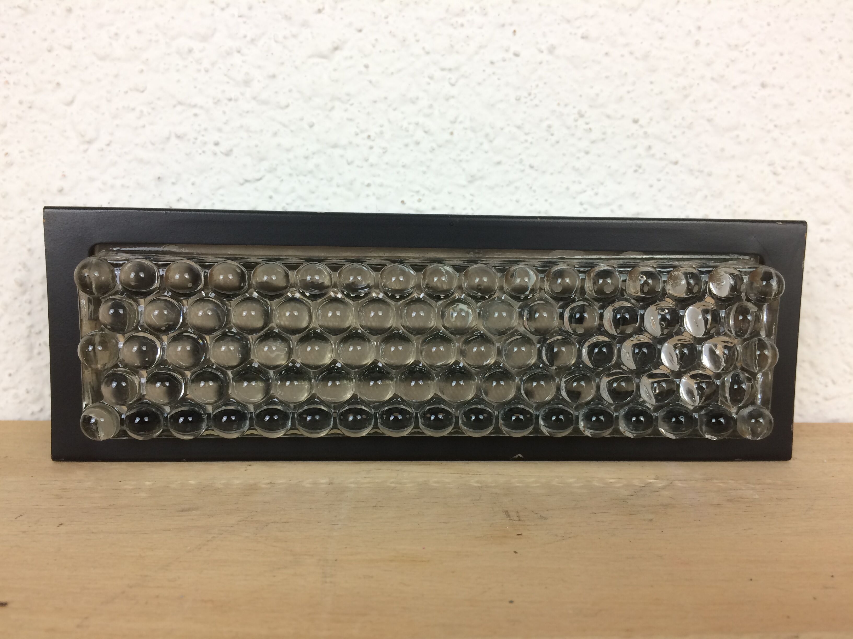 Wall lamp 50s, metal and molded glass