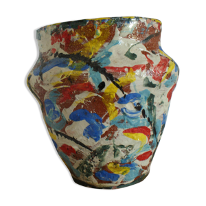 Vase émaillé signé