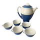 Blue and white Saint-Amand coffee service