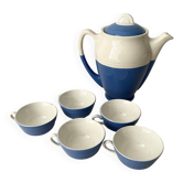 Service à café Saint-Amand bleu et blanc