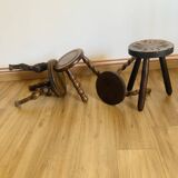 Ensemble de 4 tabourets tripodes