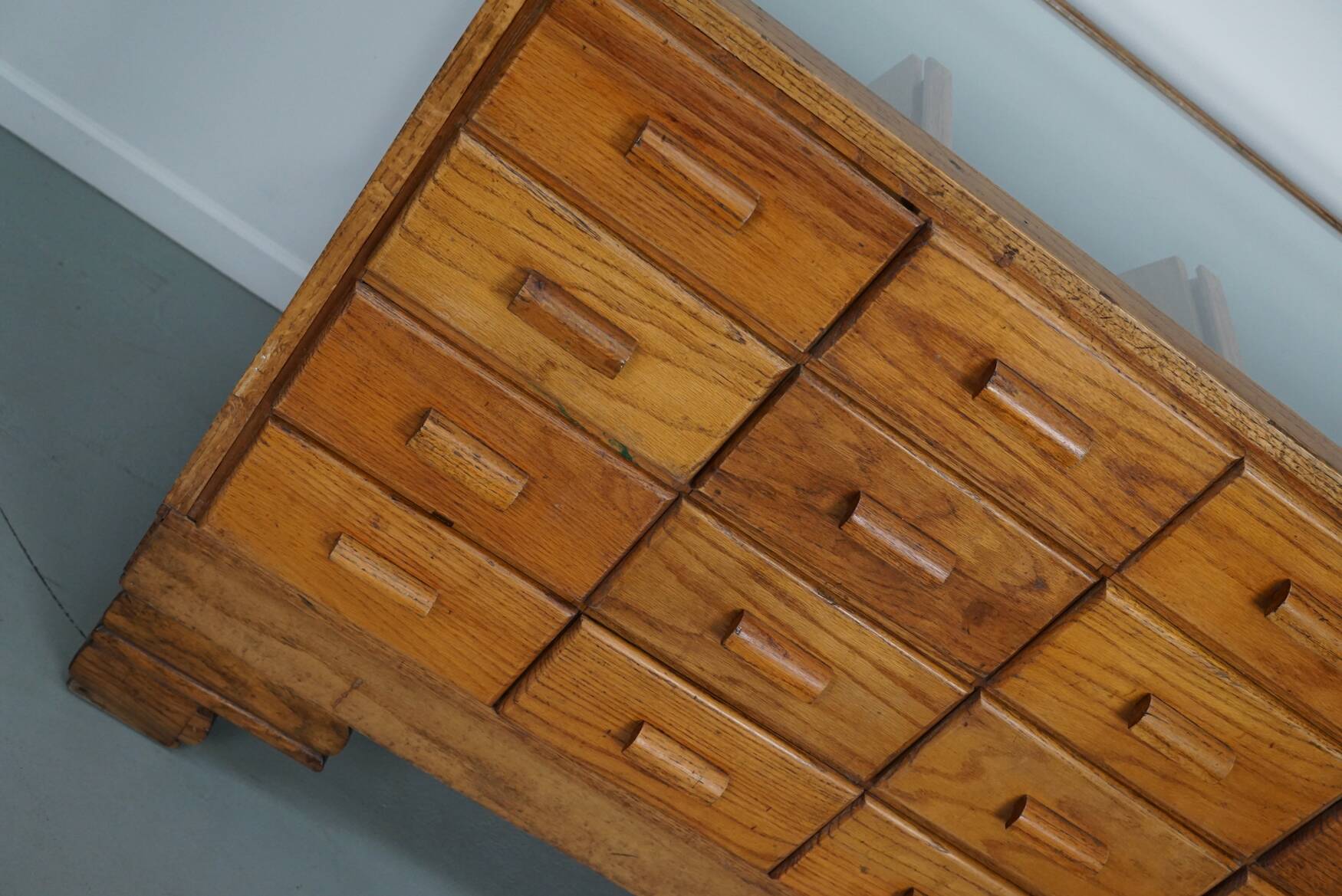 Antique British Oak Haberdashery Cabinet or Shop Counter, 1920/30s