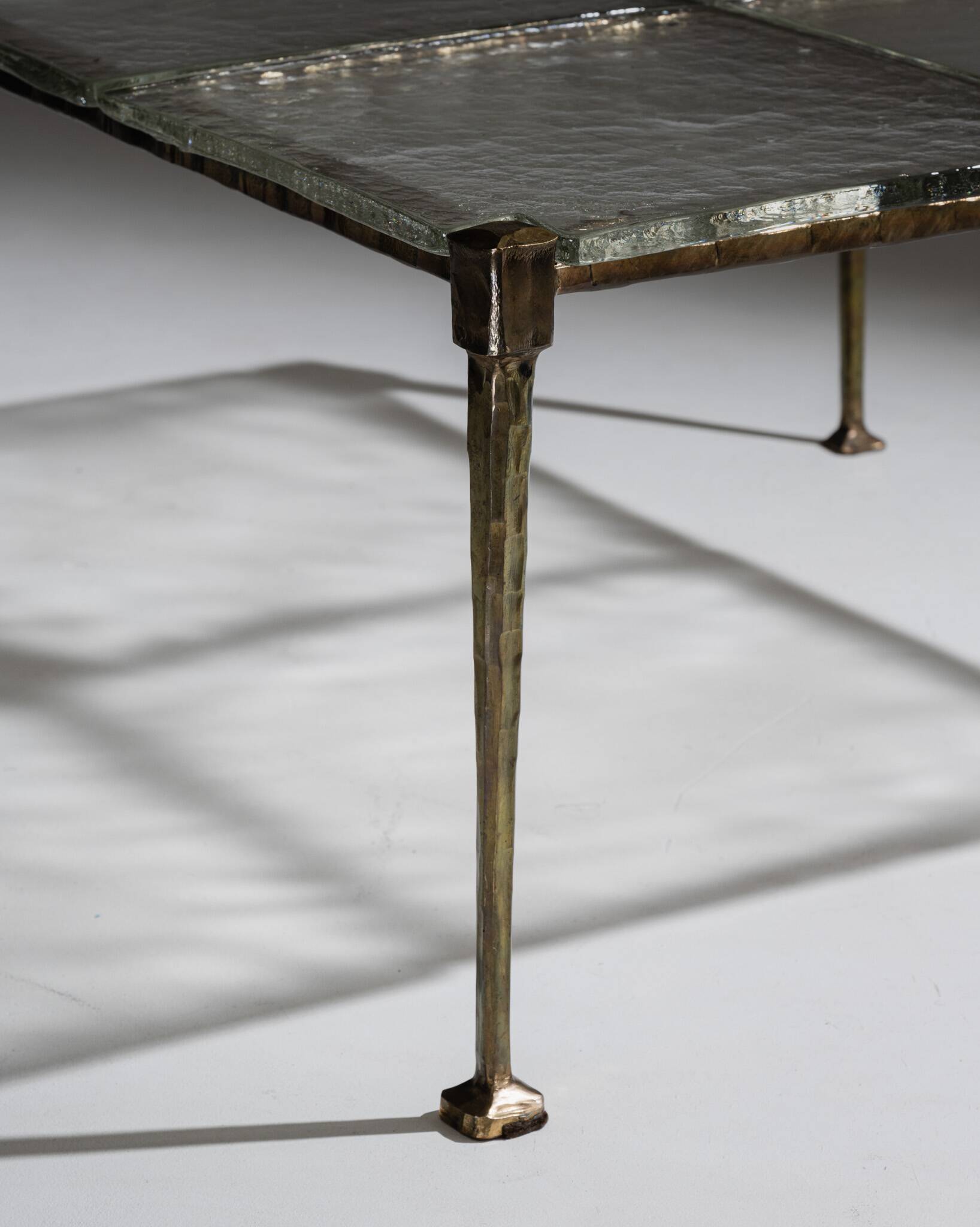 Bronze and glass coffee table, Lothar Klute, 1980s