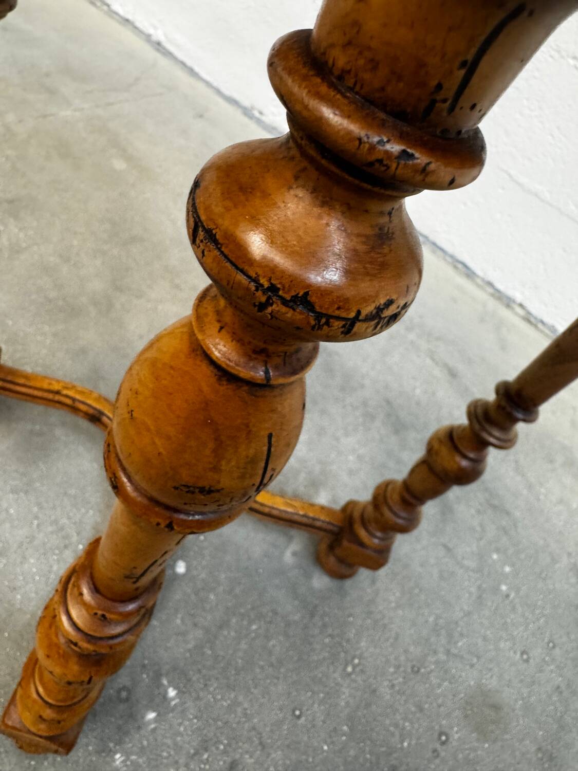 English octagonal inlaid table