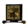 Steel and brass art deco square clock
