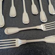 Master Goldsmith : Alfénide, Christofle, Paris - Series of 8 table forks - Chinon model