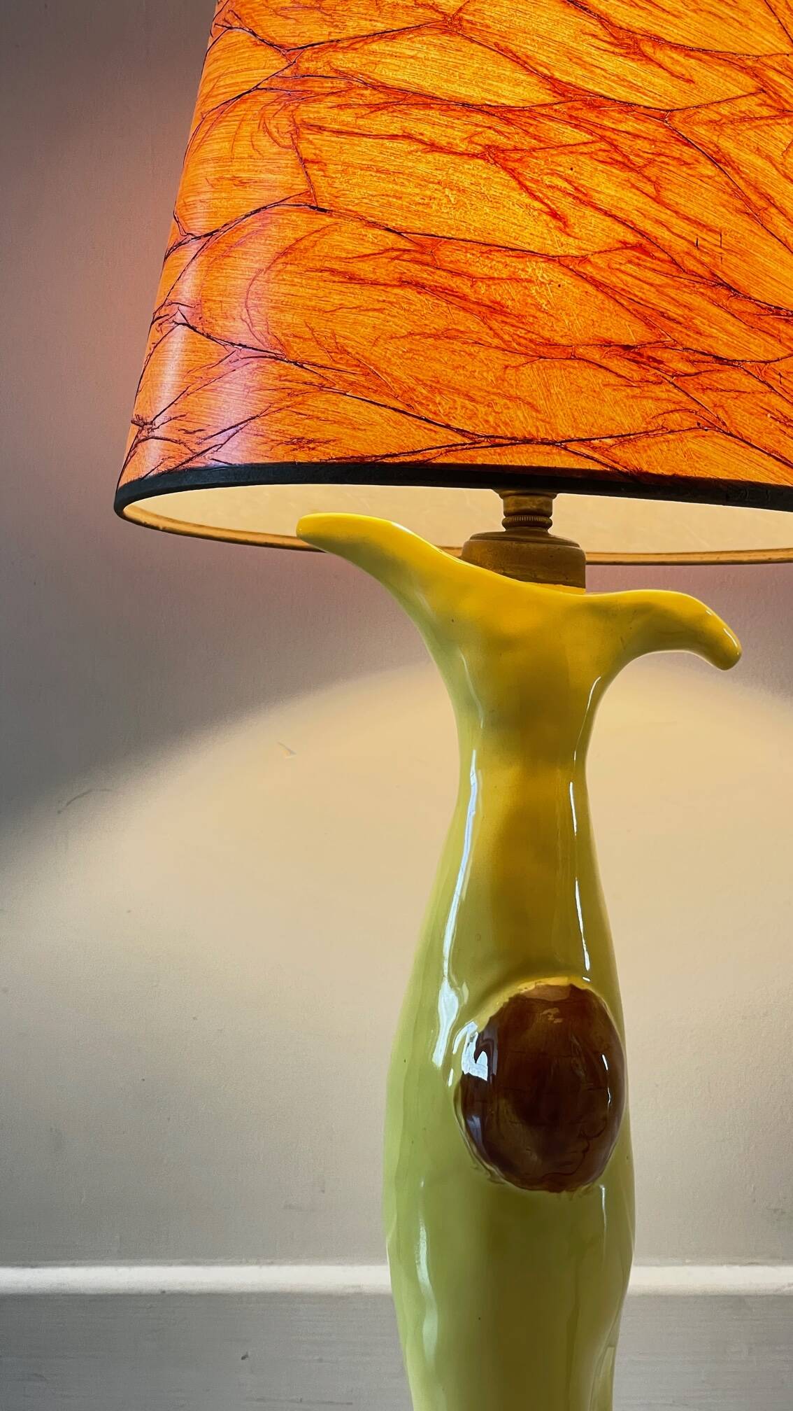 Vintage signed art ceramic lamp