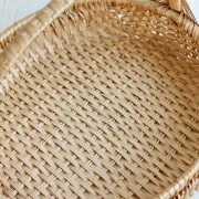 Vintage hand-woven wicker harvest basket
