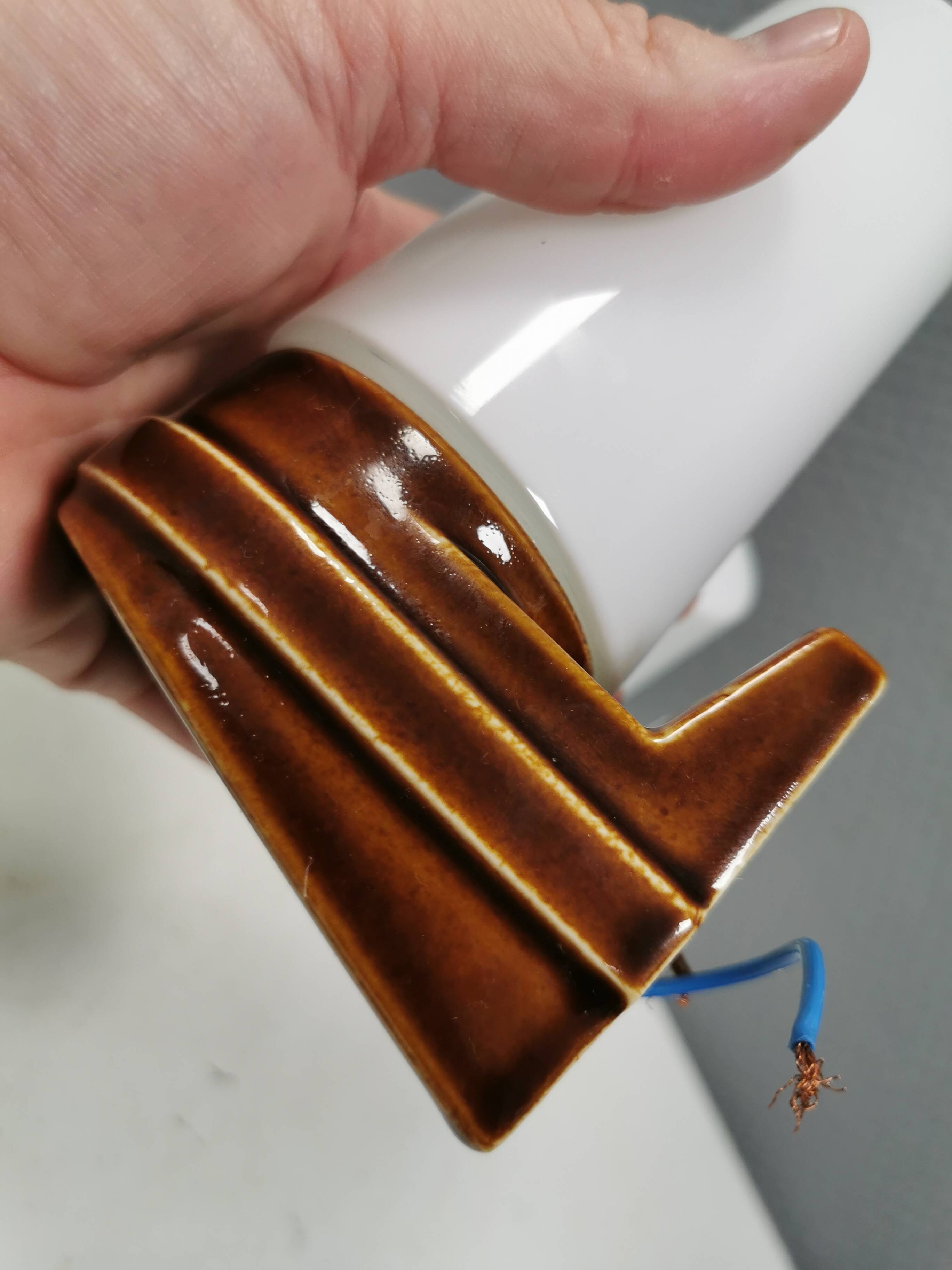 Ceramic bathroom lamp designed by Sigvard Bernadotte for Ifö Sweden 60-70s