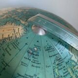 Vintage 1960s JRO Verlag globe, wood and PVC world map - 43 cm