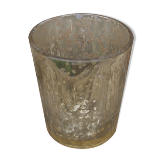 Old glass goblet mercurized eglomerized glass