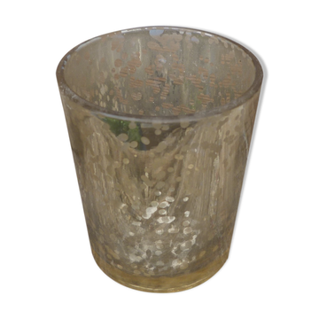 Old glass goblet mercurized eglomerized glass