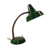 Green flexible desk lamp, 50s, vintage metal