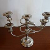 Chandelier 5 burners vintage silver metal