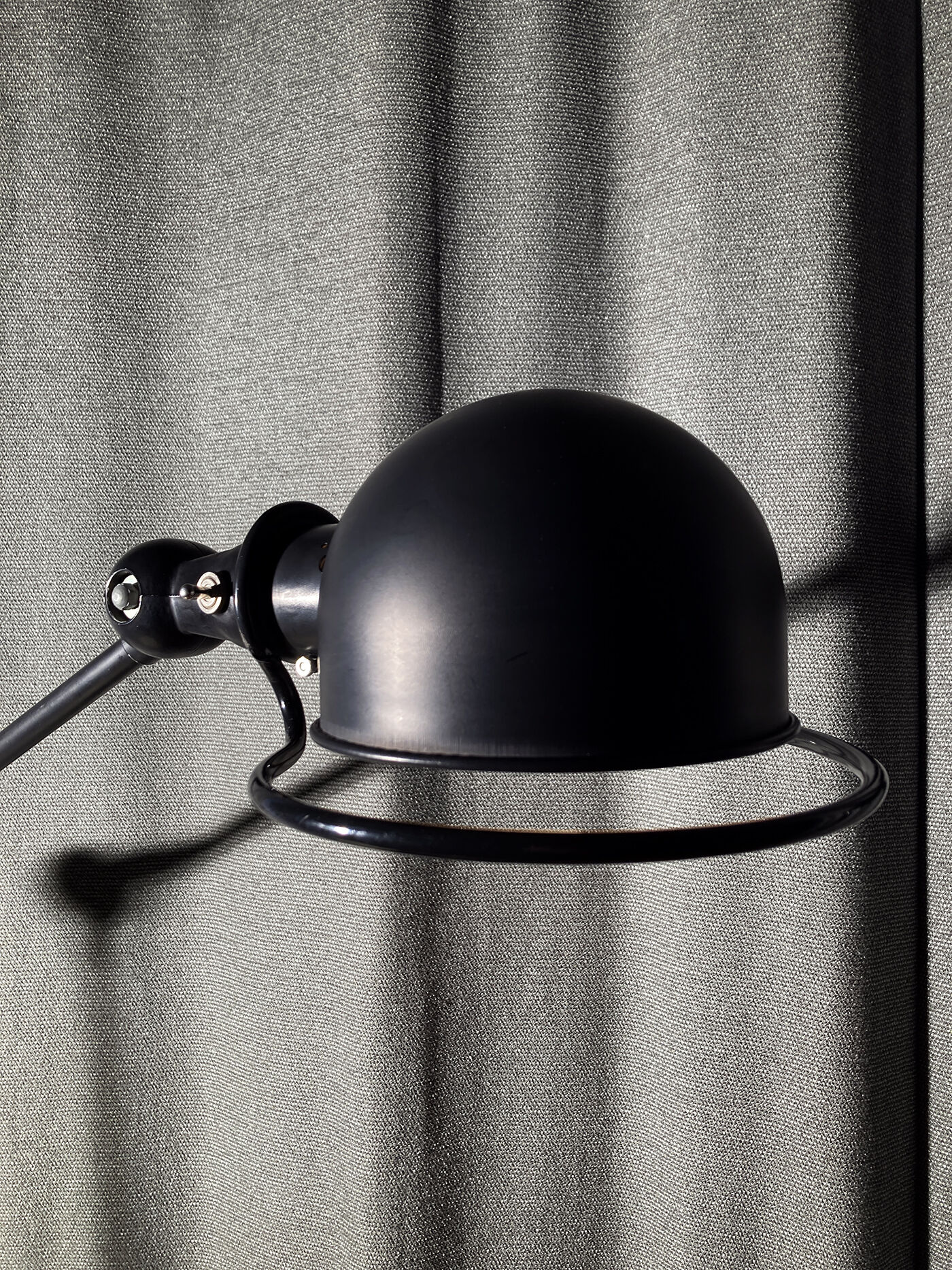 Original satin black two-arm Jielde lamp 1960