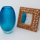 Vase en verre turquoise ancien