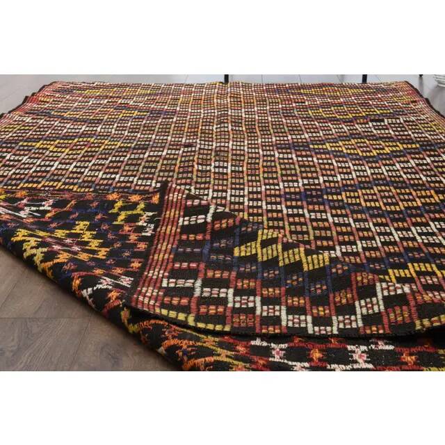 1970s Vintage Turkish Hand-Knotted Wool Cotton Brown Area Rug 176x309