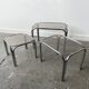 1970s Mid-Century modern tubular chrome and smoked glass nesting tables