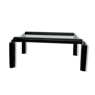 80s coffee table, black lacquered