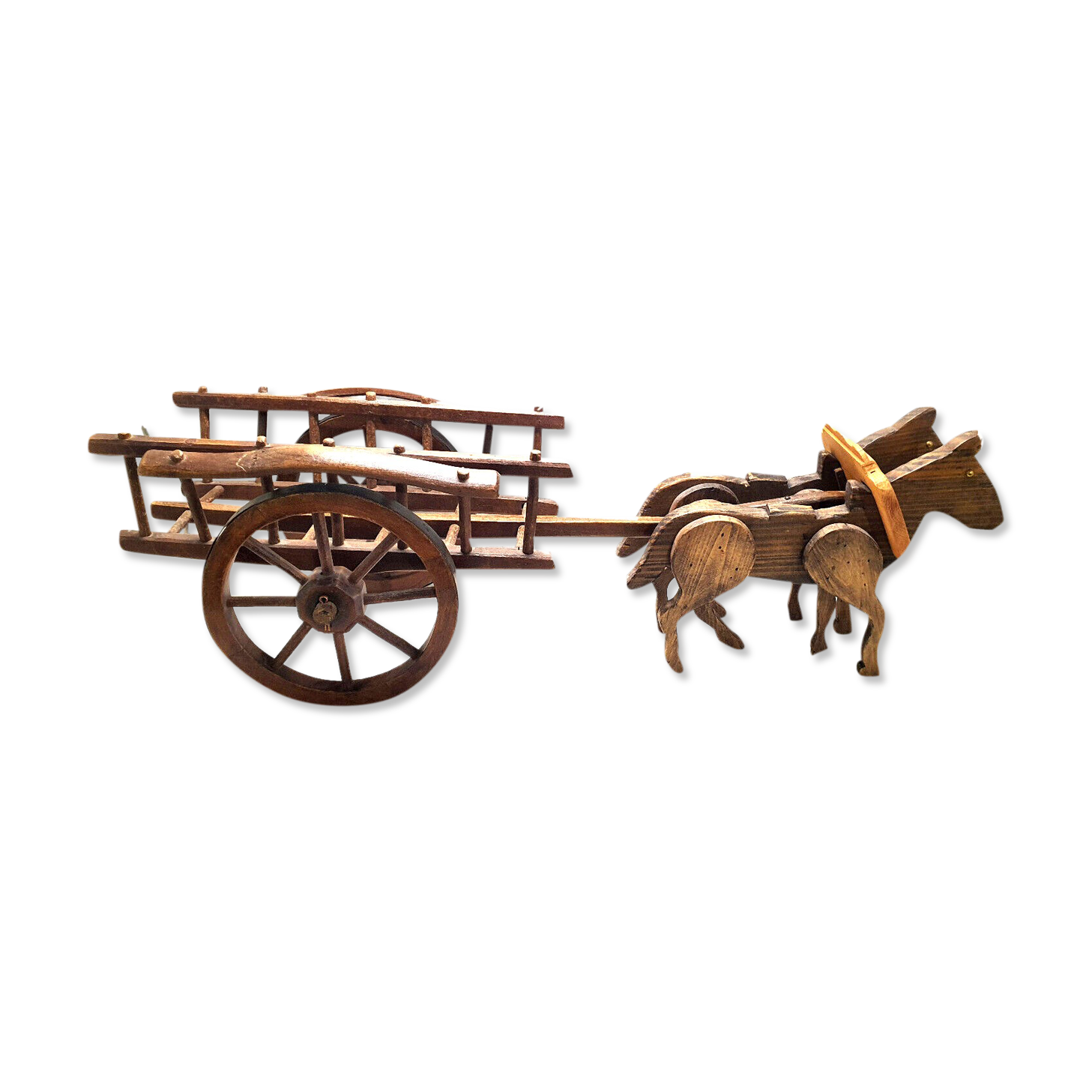 Wooden carriage horses toy