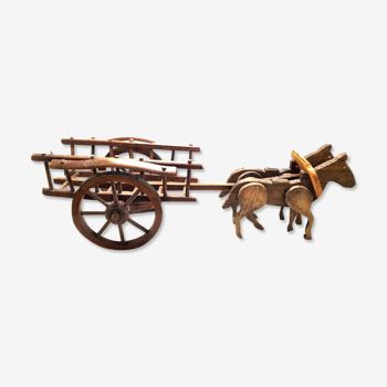 Wooden carriage horses toy