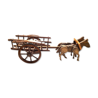 Wooden carriage horses toy