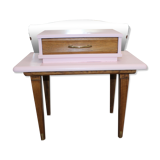 Vintage pink bedside with mirror