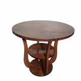 Art Deco walnut gueridon with double top from the 1930s.