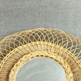 Vintage mirror in rattan  43cm