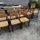 Set of 6 chairs and 2 armchairs, Brutalist style, 1950s