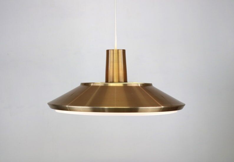 XL Danish copper pendant lamp 1970s