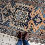 Handmade antique Caucasian Shirvan rug 126cm x 191cm, 1900s