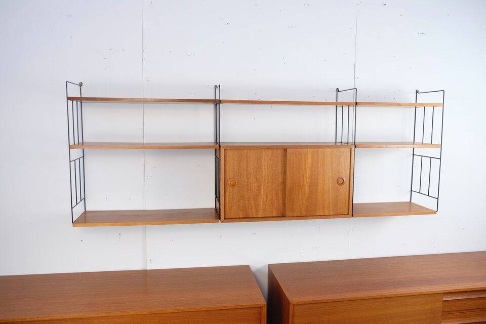 WHB shelf in teak, retro vintage style from the 60s-70s.