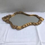 Ancient Mirror Baroque Style A Golden Wood Shell - Vintage Decoration Glass 31x47cm