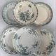 Compositions 6 green ironstone plates - Sarreguemines earthenware