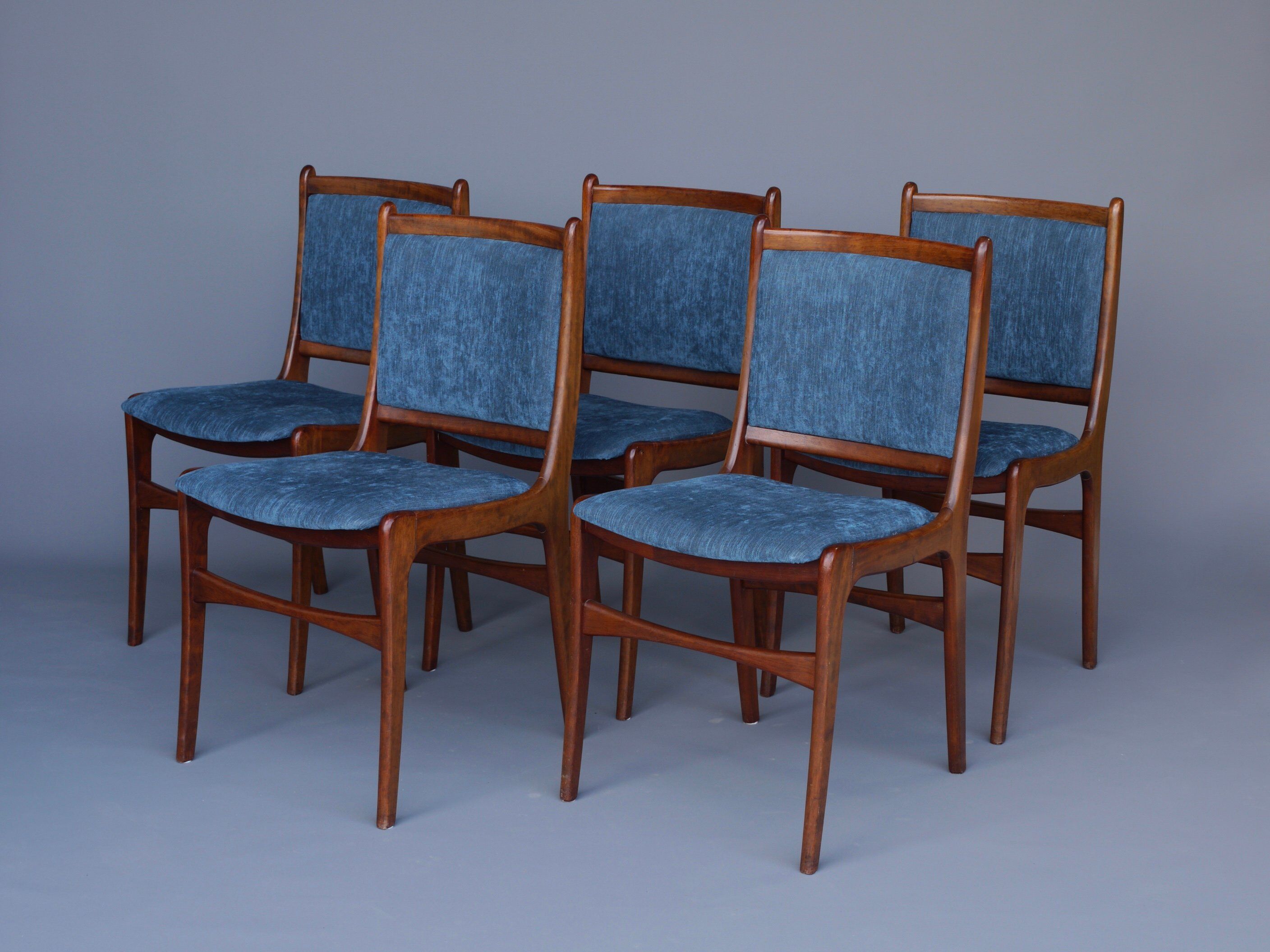 Vintage Teak Dining Chairs, 1970s, Set of 5