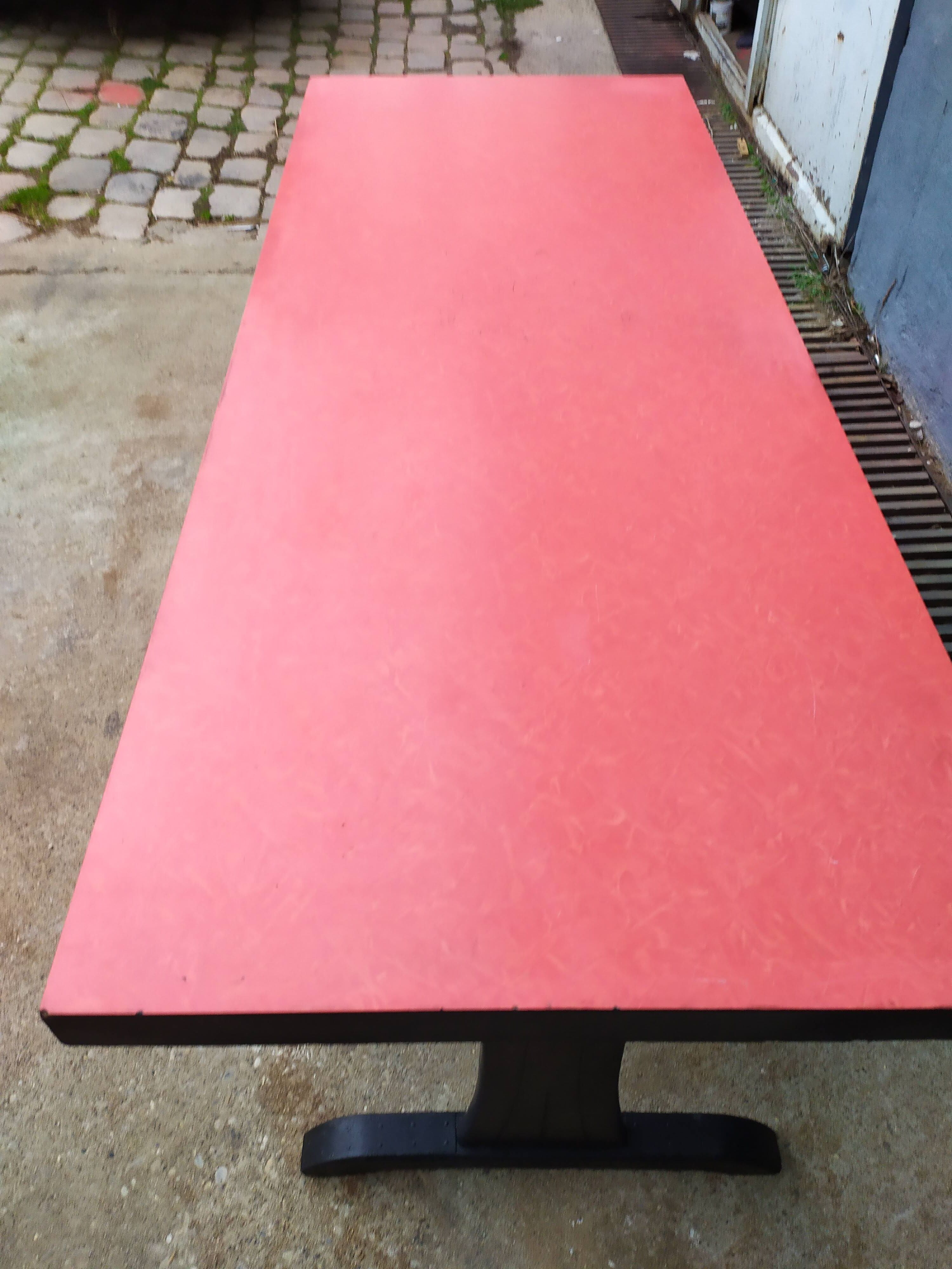 Red formica vintage bistro table