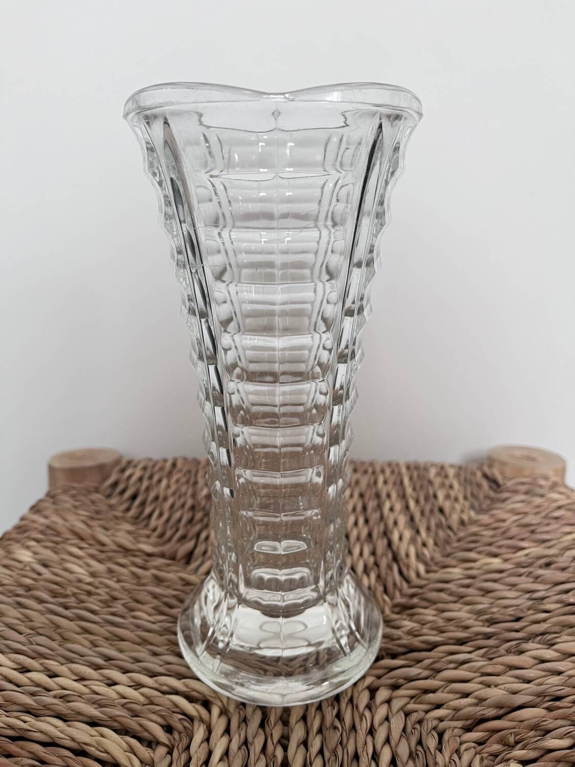 Vintage clear glass vase